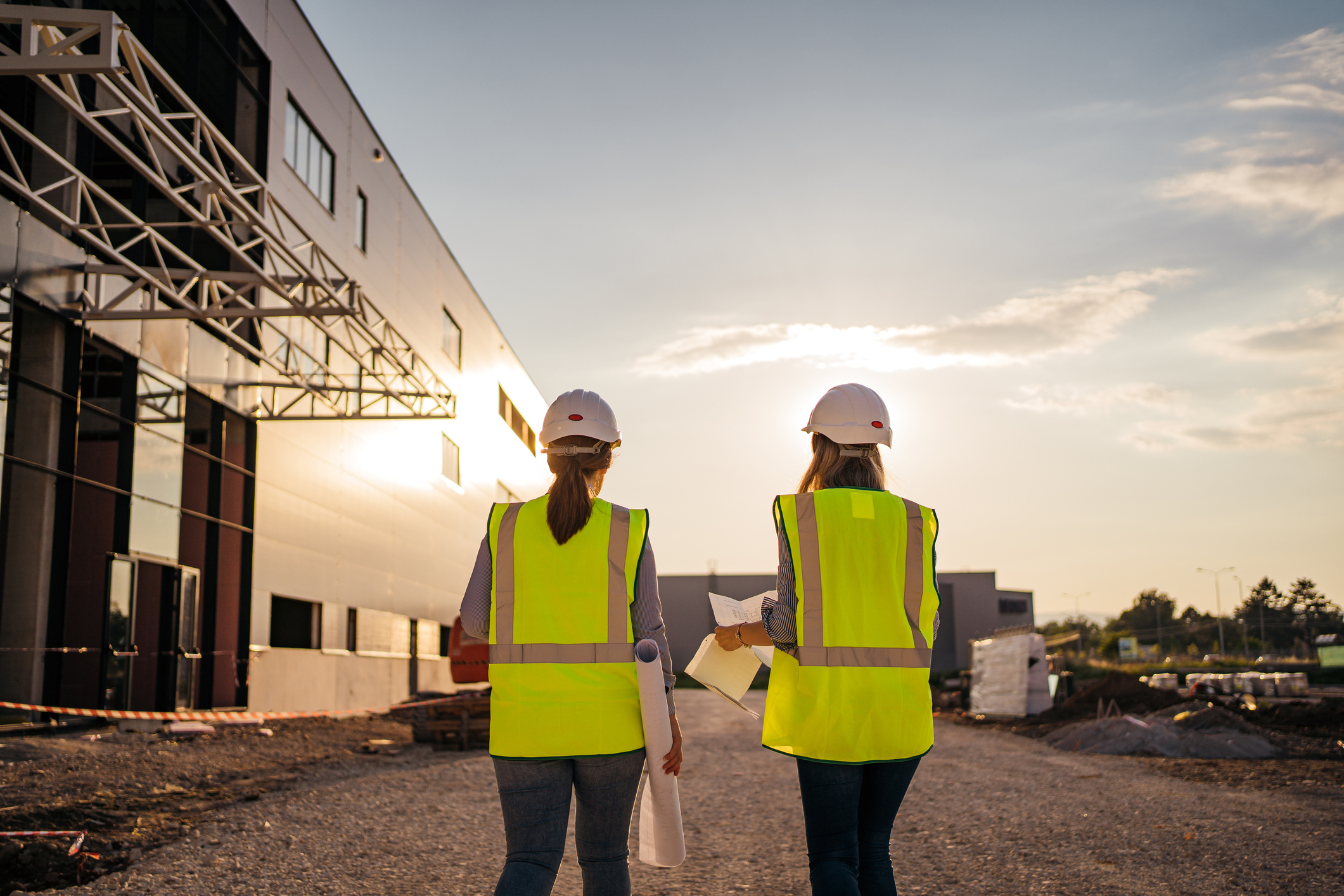 people on a building site premises